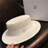 Słomkowy kapelusz damski Paryż Moda Tydzień List Mieszkanie Top Beach Holiday Outdoor Tide Sunscreen