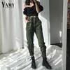Calças de cintura alta Camuflagem Solto corredores mulheres exército harem camo streetwear punk cargo preto s calças 210925
