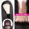 Rechte menselijke haarkant pruiken braziliaanse maagdelijke remy sluiting pruik voor zwarte vrouwen 150% dichtheid Pre pluked natuurlijke haarlijn