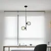 Clear Glass Pendant Lamp Round Ball Lights Restaurant Bar Counter Aisle Office Hanging Lamps Pendants Light Lampara Blanca