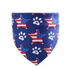 Dog Apparel Flag Dogs Bandanas Reversible Square Scarves Paw Print Dogg Kerchiefs Sublimated Blank Polyester Scarf Adjustable Pet Scarfs Fall Handkerchiefs Bibs