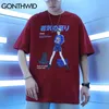 Koszulki Koszulki Harajuku Japanese Cartoon Anime Girl Tshirts Streetwear Męskie Moda Casual Hip Hop Letnia T-shirt Topy 210602