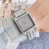 Relojes de marca Hermosas mujeres Lady Girl Square Crystal Style Dial Steel Metal Band Reloj de pulsera de cuarzo M122