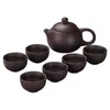 black ceramic teapot