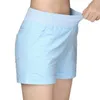Europeisk och amerikansk sommar vind kvinnlig godis färg hög midja linne shorts kvinnor lös elastisk plus storlek kvinnors