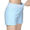 Europäische und amerikanische Sommerwindinnen weibliche Süßigkeiten Farbe hohe Taillen -Leinen Shorts Frauen losen elastische Plus -Größe Frauen