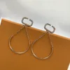 Moda Vintage Charm Donna Stud Classico Lettera Vuota Orecchino Strass Lucido Ear Drop Personalità Esagerazione Borchie per Feste