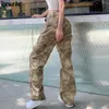 Streetwear Camouflage Casual High Waist Pants Women Harajuku Hip Hop Sweatpants Cargo Straight Trousers Capris Bottom 210510