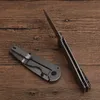 1Pcs 2021 Outdoor Survival Fold Knife D2 Stone Wash Drop Point Blade 6061-T6 Handle EDC Pocket Folding Knives Tool