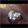 Cluster Blue Diamond Topaz Crystal Butterfly Brida Wedding Ring Gioielli moda Donna Anelli Gift Will And Sandy Qqioy 0Tbac