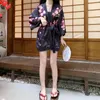 2Colors Summer Cartoon print loose kimono Women blouse kimono cardigans Chinese style Beachwear shirt Tops (M0219) 210423