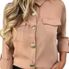 Femmes Blouse décontracté couleur nouveau revers à manches longues chemise ample Double poches bouton chemise mode marée printemps automne 2020 X0521