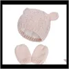 Chapeaux Accessoires Bébé Enfants Maternité Drop Livraison 2021 018 Mois Tricotés Chapeaux Gants Mignon Enfant Bébé Casquettes Automne Hiver Doux Chapeau Chaud Infa