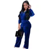 Womens Hoodies Velvet Tracksuits New Arrival Fashion Zipper Hooded Tops Wide Leg Pants Outfits Designer Female Winter Casual Two Piece Sets