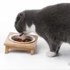 مغذيات أوعية القط المنحنى غير المنزلق السيراميك وعاء الوعاء الجرو الغذائي حماية القطط الفقارية عنق الرحم