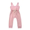 Born Baby Girl Boy Backless Striped Ruffle Pagliaccetto Tuta Tuta Abbigliamento Abbigliamento Costume per bambini Tute