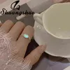 Shuangshuo Único cadeia de moda borla anéis de dedo ajustável anéis ovais declaração jóias para mulheres meninas festa presente G1125