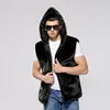 Vestiti di visone da uomo Gilet di visone imitazione Gilet di pelliccia imitazione Cerniera Cappotto di visone caldo casual con cappuccio 211207