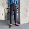 Pantaloni da uomo Autunno 2023 Business di alta qualità Casual drappeggiato Pantaloni a vita alta Pantaloni alla moda Formali per uomo Traje De Vestir Hombre