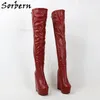 Sorbern Black Extreme High Heel Women Boots Kliny Grube Platformy Niestandardowe Unisex Winter Boot Shoes-Order