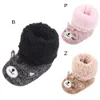 Baby Girls Knit Soft Fur Winter Warm Snow Boots Crib Shoes G1023