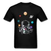 Uzay sirkü tişört erkekler çılgın t gömlek astronot tops tees parti t-shirt siyah kısa kollu giyim karikatür yaz kazak 210629