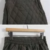 Élastique taille haute coton noir jupe matelassée diamant poches à carreaux droite Sukienka automne hiver couleur unie décontracté maman Saia 211120