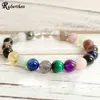 MG1277 arc-en-ciel coeur Chakra poignet Mala femmes soulagement du stress bijoux spirituels de haute qualité fait à la main mélange de pierres précieuses Bracelet de Yoga