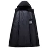 Hiver 90% Blanc Canard Down Veste Hommes À Capuchon De Haute Qualité Manteau Long Épaissir Chaud Noir Parkas 210910