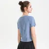 2021 Yoga top da donna sciolto velocità di corsa abbigliamento sportivo asciutto manica corta casual T-shirt allenamento maglia abbigliamento fitness abbigliamento estivo8030709