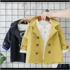 Tench Coats Uitloper Babykleding Baby Moederschap Drop Levering 2021 Leuke Kids Jongen Lange Mouwen Mode Warme Wind Trench Coat 05 jaar Y