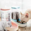 الكلاب التلقائية Pet Feeder Cat Driter Bowl Bowl Water تغذية مزيج تخزين الطعام حجم 43 21 27277e