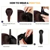 합성 가발 야키 스트레이트 포니 테일 22quot Long Wrap Drawstring Kinky Clip in Pony Tail Afro Puff6842989