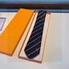 fashion Mens Silk Neck Ties Luxury Designer Necktie Fashion Check Stripes Handmade Tie Leisure Neckcloth Business Neckties Men Letter