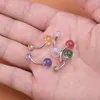 Sequins Belly Button Ring for Women Navel Piercing Acrylic Bar Stud Stainless Steel Barbell Nombril Sexy Body Jewelry