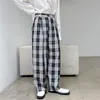 Men's Pants Men Straight Tube Suit Plaid Spring And Autumn Style Of College Wind Lovers With Leisure Large Size Trousers