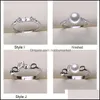 Jewelry Settings Pearl Ring 925 Sliver Rings For Women 20 Styles Mix Diy Adjustable Size Christmas Gift Statement 2021 Drop Delivery Vxzyn