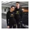 King Queen Printing Hoodies Harajuku Men and Women's Clothing Sweatshirt Jogging Couple Tracksuits 220225