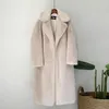 Elegant Winter Fur Coat Women Fashion Plush Faux Mink Coats Loose Jacket High Quality Overcoat Thick Warm Jackets 211220