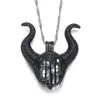 Maîtresse du Mal Maléfique Collier Cornes Noires Perle Cage Pendentif Femmes Filles Halloween Costume Méchant Cosplay Partie Bijoux