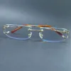 Top Luxury Designer Sunglasses 20% Off Vintage Rimless Clear Men Glasses Frames for Fill Prescription Fashion Eyeglasses Women Eyewear Frame