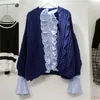 Korean-Style Stickad Cardigan Tröja Kvinnor Höstrock All-Match Girls 'Lady Loose Oversize Tröjor Jumper A4471 210428