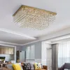 Luxury ceiling light fixture modern crystal chandelier interior decorative rectangle lighting for living room bedroom decoration