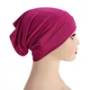 Feanie/crânio Caps Mulheres sob lenço de cachecol Bonnet Hijab Muçulmano islâmico Cabeça de cor sólida Delm22
