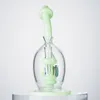 Unique Bongs 9 Inch Hookahs Glass Water Pipes Mushroom Ball Style Oil Rig Showerhead Perc Percolator Dab Rigs Blue Green With Bowl