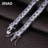 Jinao 1 Row 6mm Hip Hop Guldpläterad Micro Pave AAA Cubic Zirconia Iced Out Bling Box Chain Bracelet Mäns Present