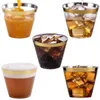 Rose Gold Plastic Cups ~ 9 oz Clear Cups Copos de Plástico Antiga Tumblers ~ Rose Gold Reved Cups Fancy Disable Birthday Cup RRE12304