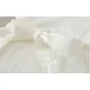 白い赤ちゃんの女の子のドレス子供のレースの花のノースリーブのドレスチュチュクリスタルパーティー服卸売5ピース/ロット210529