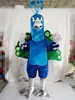 Halloween Blue Peacocks Mascot Kostuum Top Kwaliteit Cartoon Anime Thema Karakter Volwassenen Maat Kerst Carnaval Verjaardagsfeestje Outdoor Outfit