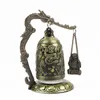 Decorative Objects & Figurines Vintage Dragon Bell Decoration Buddhist Ornaments Good Luck Bronze Lock Monk Home Office Artwork
